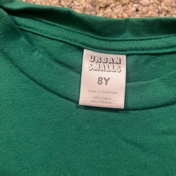 Green Kids Tee with Reindeer Dachshund Design - Picture 2 of 3